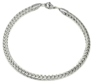 Pulsera de Acero Quirurgico trenzada trigo 4mm 22cm